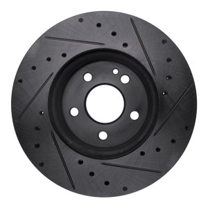 Mercedes-Benz Viano Brake Rotor (1) - Front Left - R1 Concepts - Drilled & Slotted - Black - `16-`23